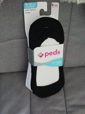 Peds low sport liner 6 pair socks